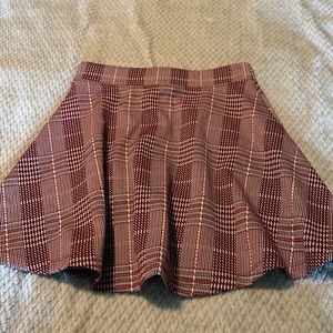 Plaid mini skirt w/ zip back